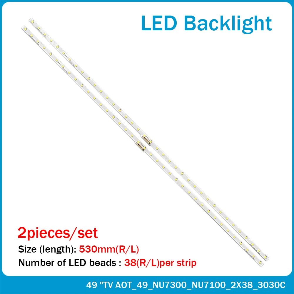 Fitas de Led para Retroiluminação Peças para 49nu7100 Ue49nu7300 Ue49nu7170 Embutido