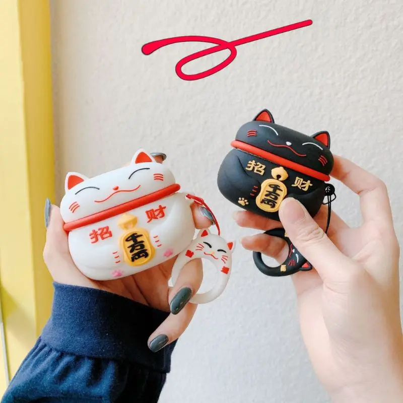 

Lucky Cat Protective Case Silicone Cover Shockproof Shell for Airpods Pro