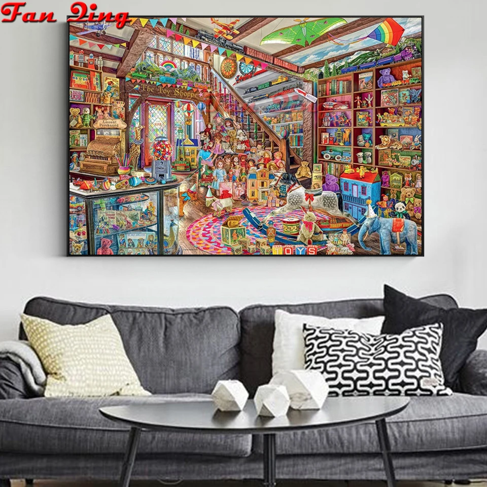 Full Square/Round Drill 5D DIY Diamond Painting "The Toy Store" 3D Embroidery Cross Stitch 5D Home Decor