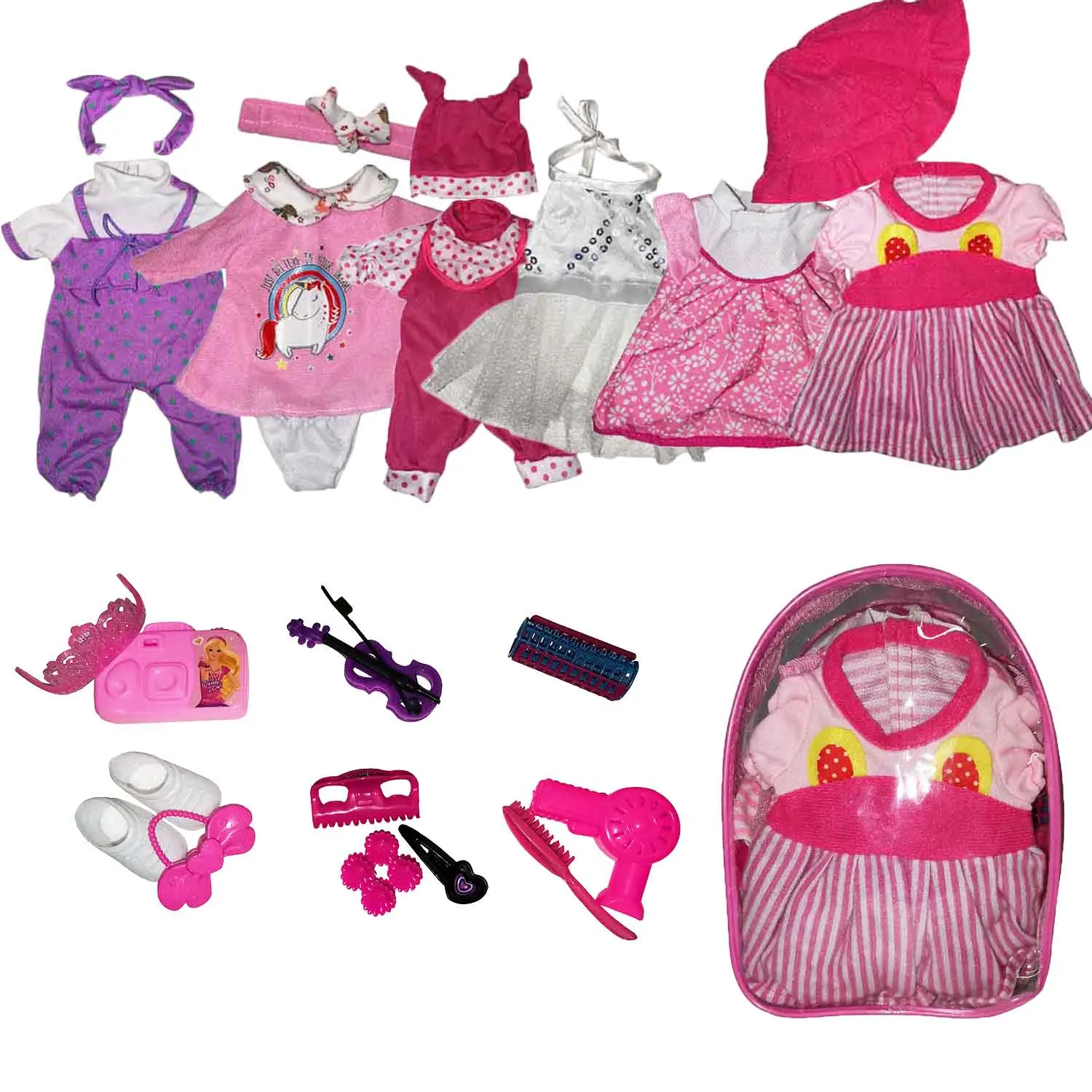 Conjunto de ropa para muñecas de niñas, accesorios para bebés, ropa para bebés, Festival de regalo de cumpleaños, 11 pulgadas, 28 Cm, 6 uds., HC0062