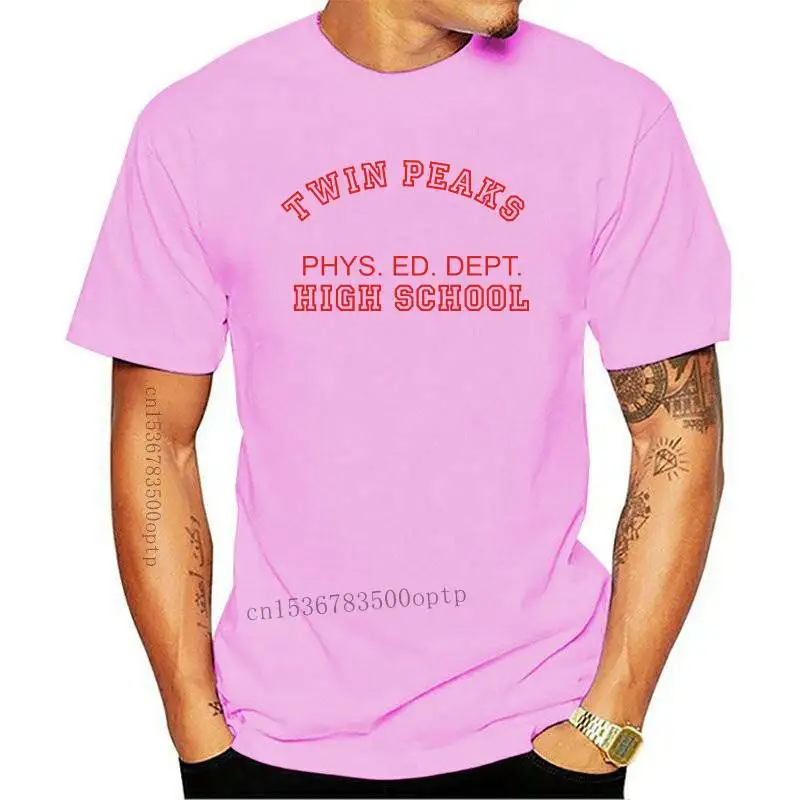 twin peaks high school phys ed dept t shirt Knitted Short Sleeve Round Collar Trend Crazy New Style Summer Normal |