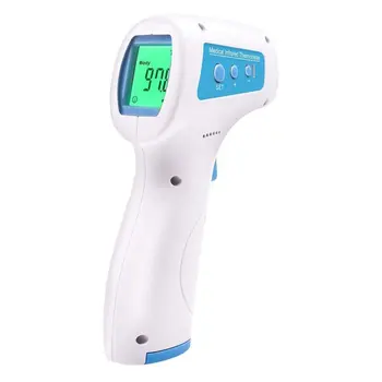 

Non Contact Accurate Temperature Measurement Large Screen Display Temperature Alarm Blue Forehead Thermometer