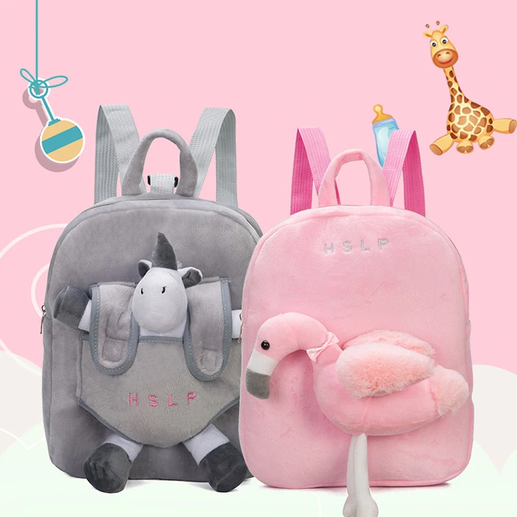 Новый плюшевый детский мешок для детей с забавными героями мультфильмов рюкзак для девочек и мальчиков Съемный Мелких Животных 3D рюкзак