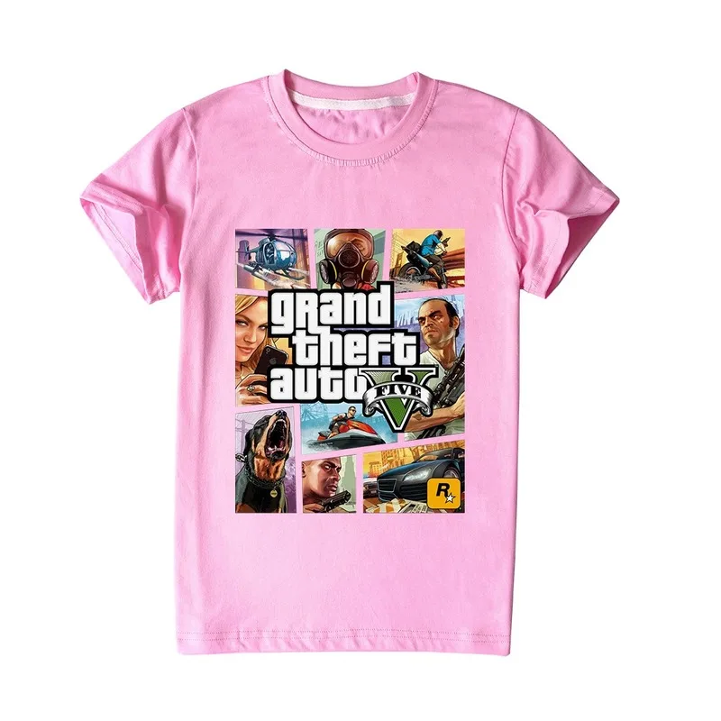 2020 летние топы с коротким рукавом GTA 5 Bbay футболка одежда хлопковая детская Grand Theft
