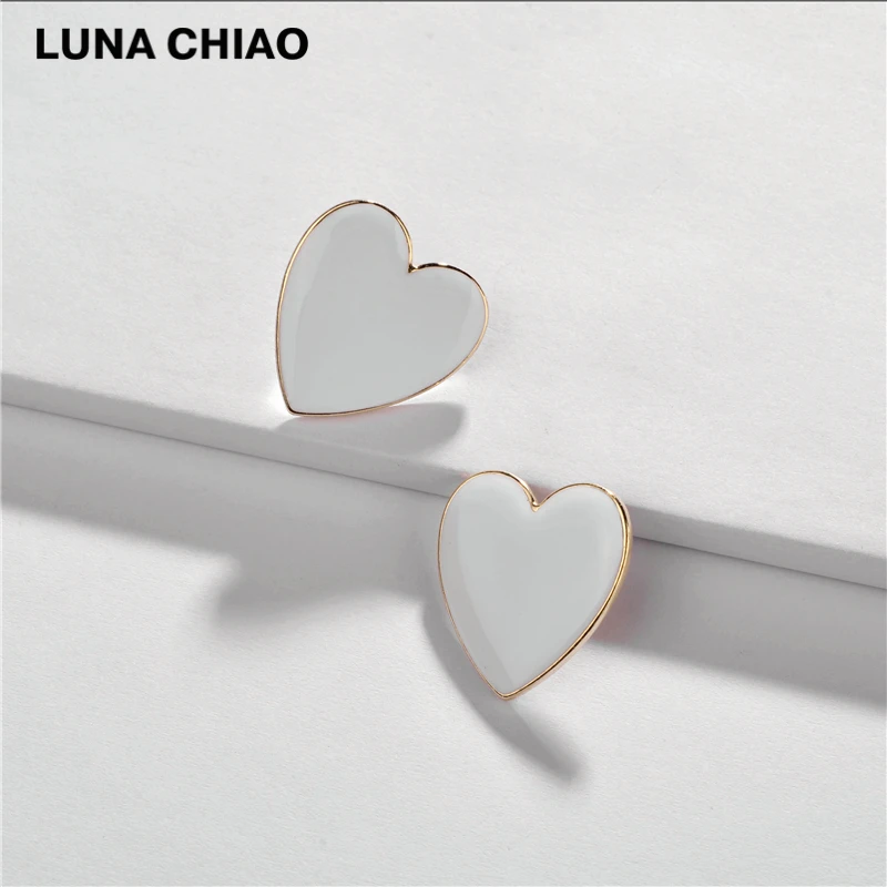 LUNA CHIAO осень зима новые трендовые серьги-кольца в форме большого сердца модные эмалированные серьги «сердце» ювелирные изделия для женщин