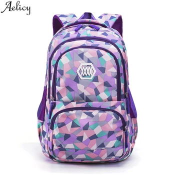 

Aelicy Girls Student Large Capacity School Bag Kids Men Women Geometric Backpack Oxford Sports Travel Bag Mochilas De Viaje