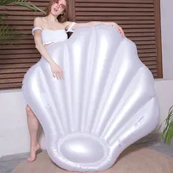 Гигантский жемчуг оболочки надувной матрас для бассейна Seashell гребешок воздушный матрас для плавания кольцо для взрослых женщин пляжный