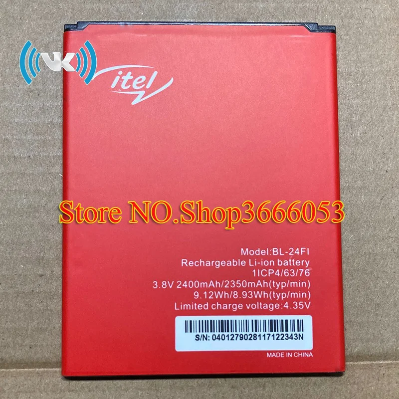 VK New 2400mAh 9.12Wh 3.8V BL 24FI Replacement Battery For itel S12