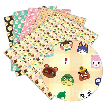 

Cute Animal Cartoon Printed Faux Synthetic Leather 30 cm x 136 cm for DIY Sewing Garment HairBow Bags L100 L101