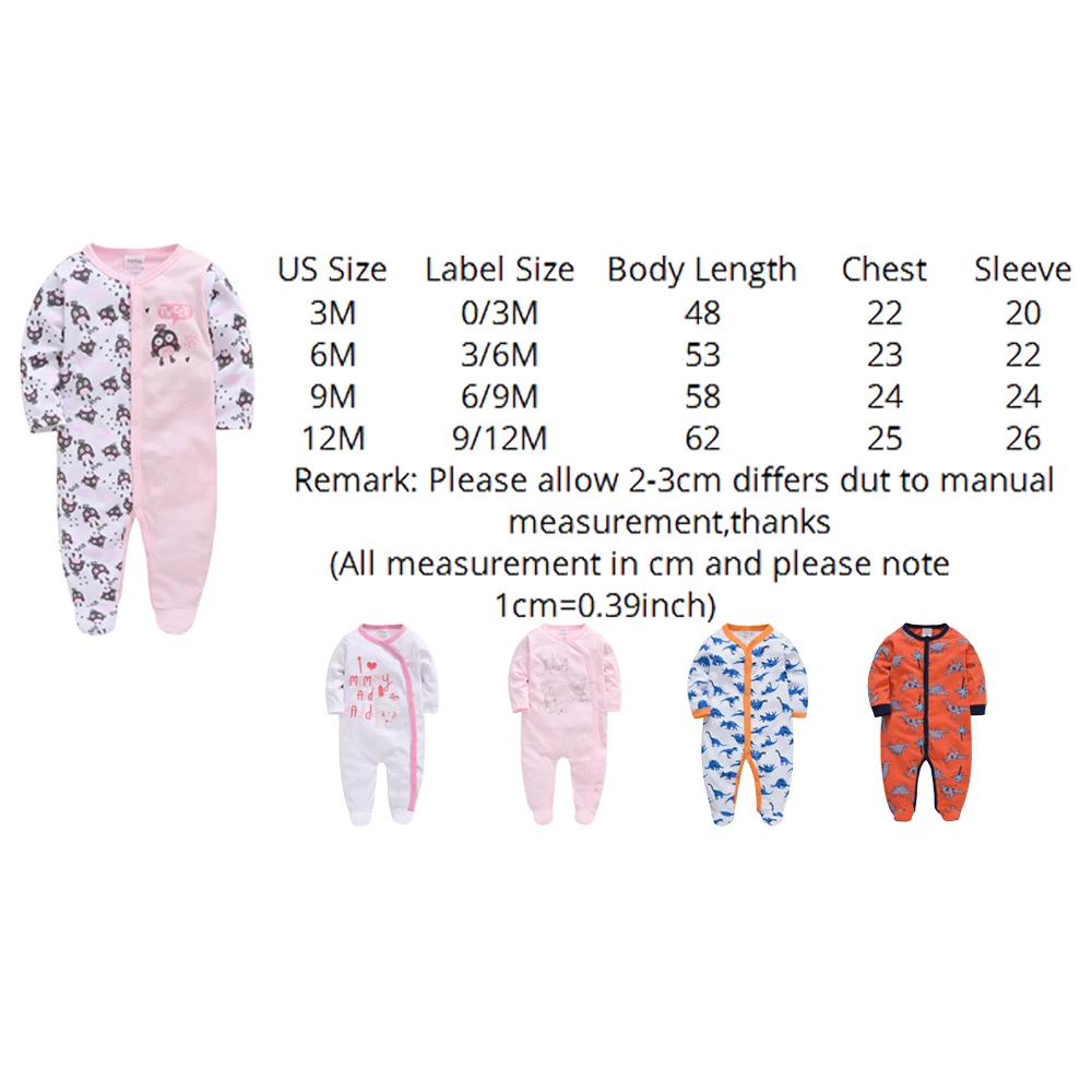 5PCS Honeyzone Baby Pyjamas Rompers Girl Boy Pijamas Bebe Fille Cotton Breathable Soft Ropa Bebe Newborn Sleepers Baby Pjiamas - Image 6