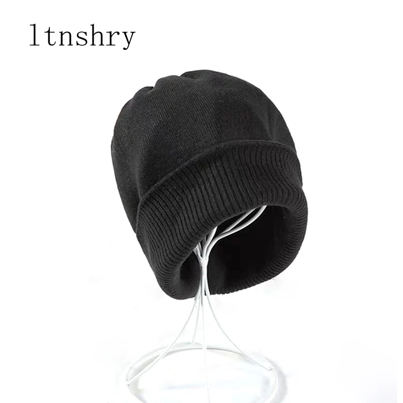 

Женская зимняя шапка, Вязаная Шапка-бини, кашемировые вязаные шапки для женщин, сезон зима-осень, Женские однотонные облегающие шапки из кроличьего меха, шапка