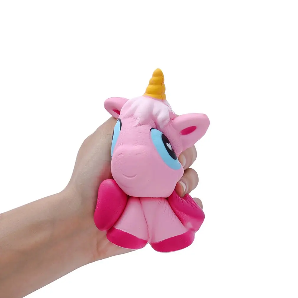 Забавные мягкие игрушки Smile Horse Unicorn Teeth squishies медленный рост мягкий сжимающий милый телефон ремешок с подвеской подарок игрушки для снятия стресса