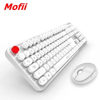 

Mofii Sweet Retro Round Keycap 2.4Ghz Wireless Keyboard and Mouse Set Notebook Desktop Keyboard and Mouse,Office Keyboaed