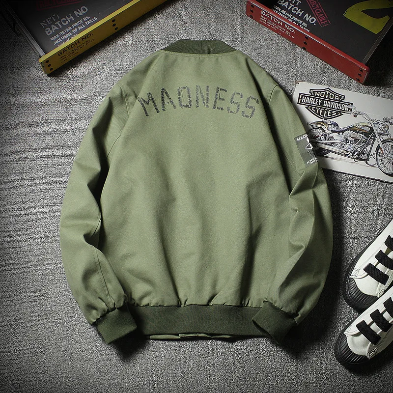 

Spring And Autumn Jacket Shawn Celebrity Style Japanese-style Retro Men's Casual Baseball Uniform Pilots Jacket Fashion Students