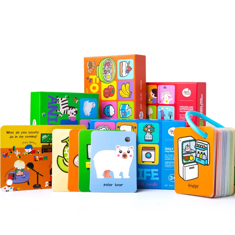 Enfants Montessori anglais jouets éducatifs forme couleur animaux cartes d'apprentissage pour enfants précoce Cognition carte enfants cadeau