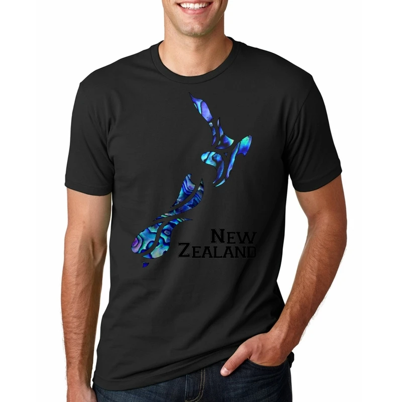 BLACKXQ1394 Новая Зеландия папоротник Rugbyed T футболка киви футболка - Цвет: BLACKXQ1394