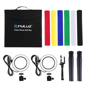 

Puluz Portable Softbox 30 x 30Cm Light Box Studio Led Photo Lightbox &6 Colors Backdrops For Tabletop Photography Led Lighting B