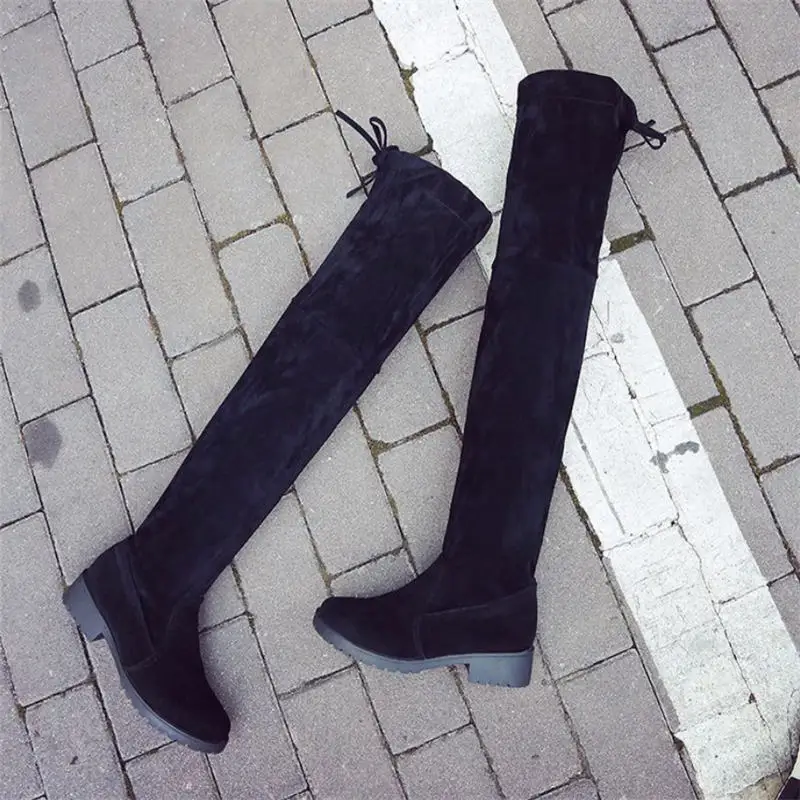 Г. Новая обувь женские ботинки черные ботфорты пикантные женские осенне-зимние сапоги до бедра