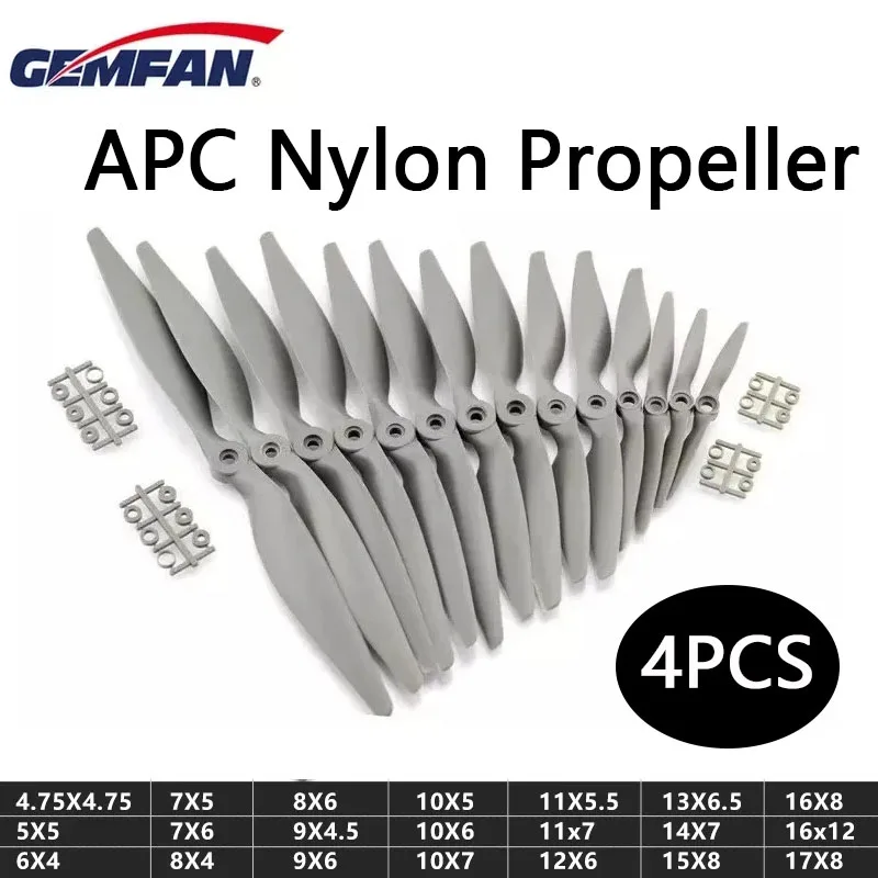 Пропеллер Gemfan APC нейлон 5050 6040 7050 7060 8040 8060 9045 9060 1050 1060 1070 1155 1260 для FPV RC фиксированное