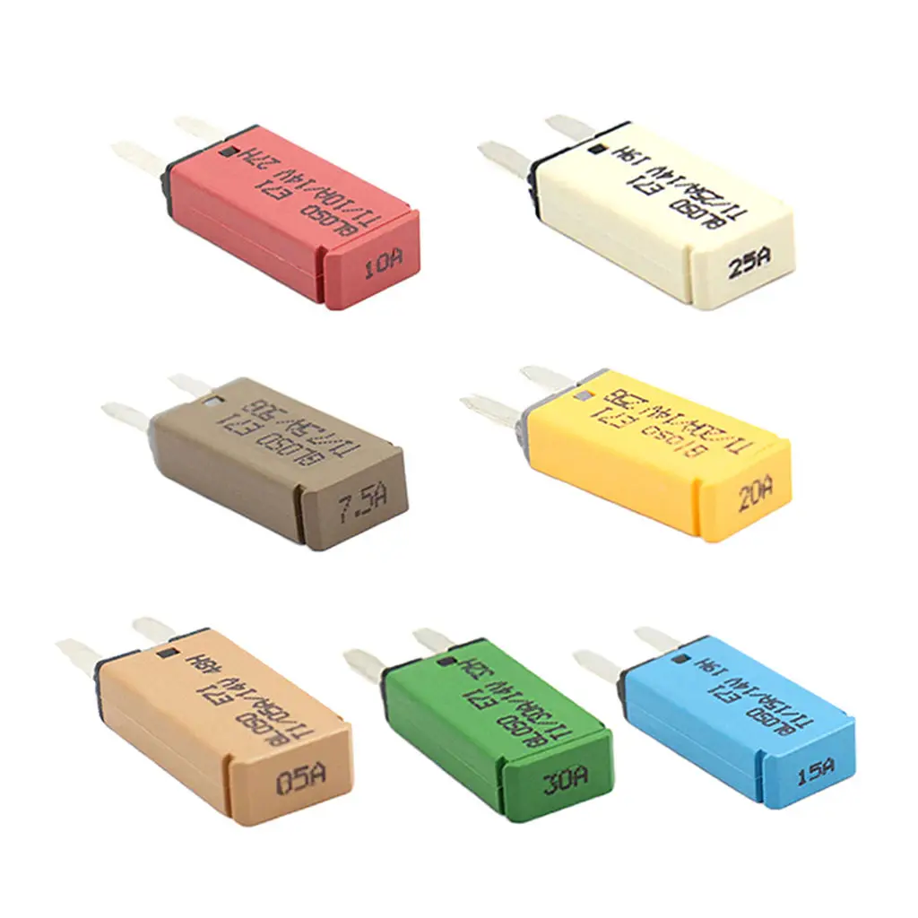 Car Mini ATM Circuit Breaker Blade Fuse 7 Pieces 5A/7.5A/10A/15A/20A/25A/30A