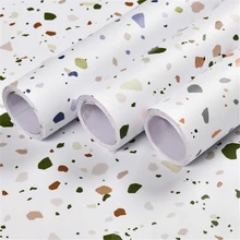 Terrazzo Waterproof Self Adhesive Wallpaper For Living Room Kids Bedroom Decor Vinyl Kitchen Cabinet Contact Paper Solid Color