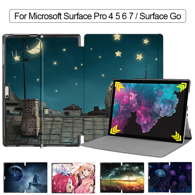 Custodia Mtt Per Microsoft Surface Pro 4 5 6 7 Windows 12.3 Pollici Surface Go 10 Custodia In Pelle Flip Cover Protector Tabler Case Funda