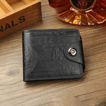 

Multi-pockets Magnetic Buckle Men Wallet Dollar Pattern Short Coin Purse Fashion Leather Cards Holder 11.5x9.8x1.5CM