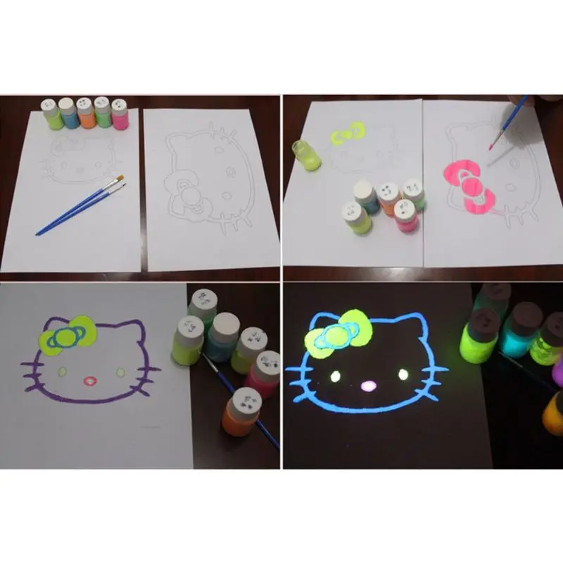 12 шт./компл. DIY на водной основе светящаяся Люминесцентная покрытие ультра-высокая яркость краска для тела жидкий пигмент
