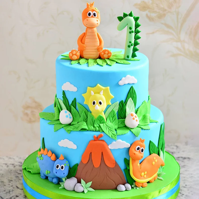Decoración de Pastel de dinosaurio de bebé de dibujos animados, tema de  dinosaurio, jungla, Safari, fiesta de cumpleaños, decoración de pastel de  animales, decoración de fiesta de cumpleaños para niños - AliExpress
