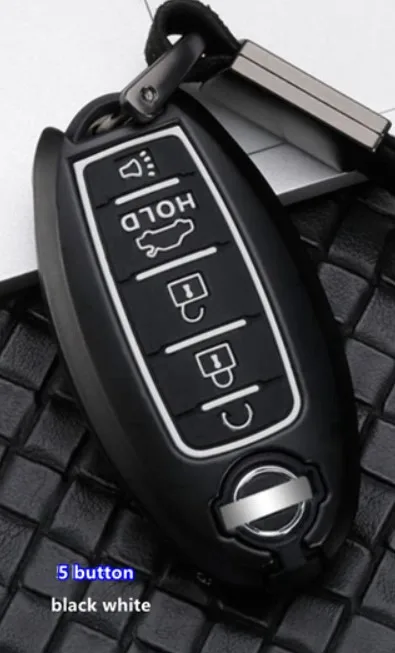 Брелок для ключей из углеродного волокна для Ниссан алтима Максима Pathfinder Oct26 для Infiniti EX FX G25 G37 FX35 EX25 EX35 FX37 EX37 Q60 QX50 QX70 Smart Keyless Fob Key Shell - Название цвета: 5 button