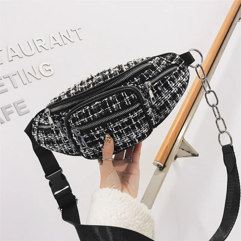 

Textured Bag Women's 2019 New Style Fashion Korean-style Woolen Cloth Crossbody Bag Autumn And Winter Versatile Chest Bag Fashio