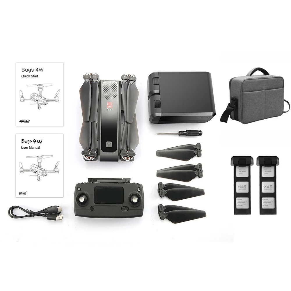 Мини Дрон MJX B4W gps с камерой 2K 5G Wifi FPV 1600m расстояние полета 20 минут Складные Игрушки с дистанционным управлением RC Дрон вертолет - Цвет: 2 Batter Handbag