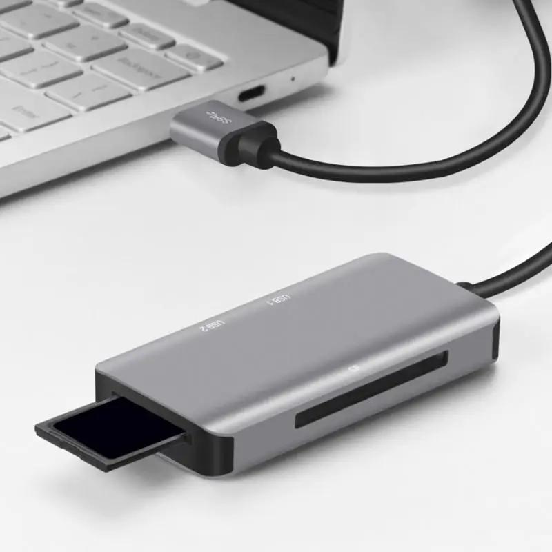 Горячая type-C концентратор износостойкий твердый USB 3,0 для TF/CF+ двойной USB 3,0 концентратор конвертер адаптер для Mac OS Windows Linux