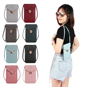 

PU Leather Phone Screen Touchable Pocket Change Bag Purse Travel Passport Bag