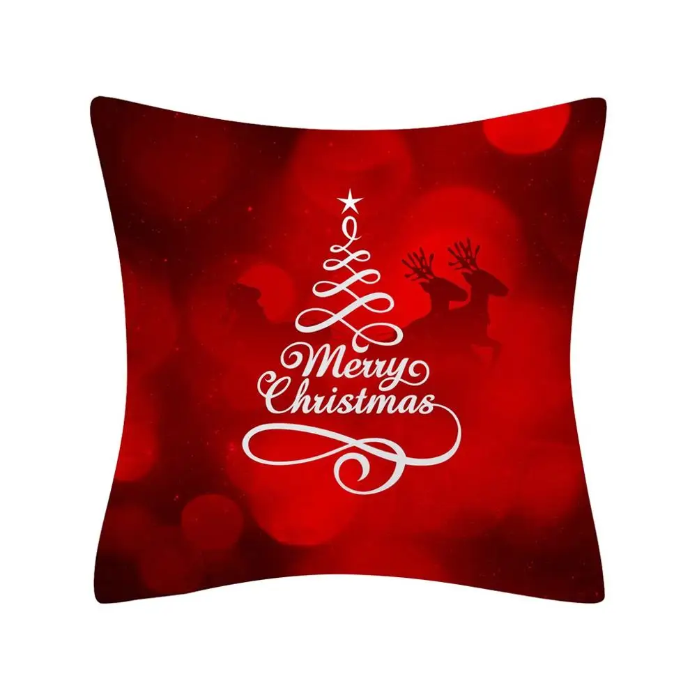 Рождественские наволочки на подушки, блестящие Полиэстеровые подушки, Наволочки, хлопковые льняные елки, Новогодние декоративные 45x45 см, cojines de navidad# 2F - Цвет: Розовый