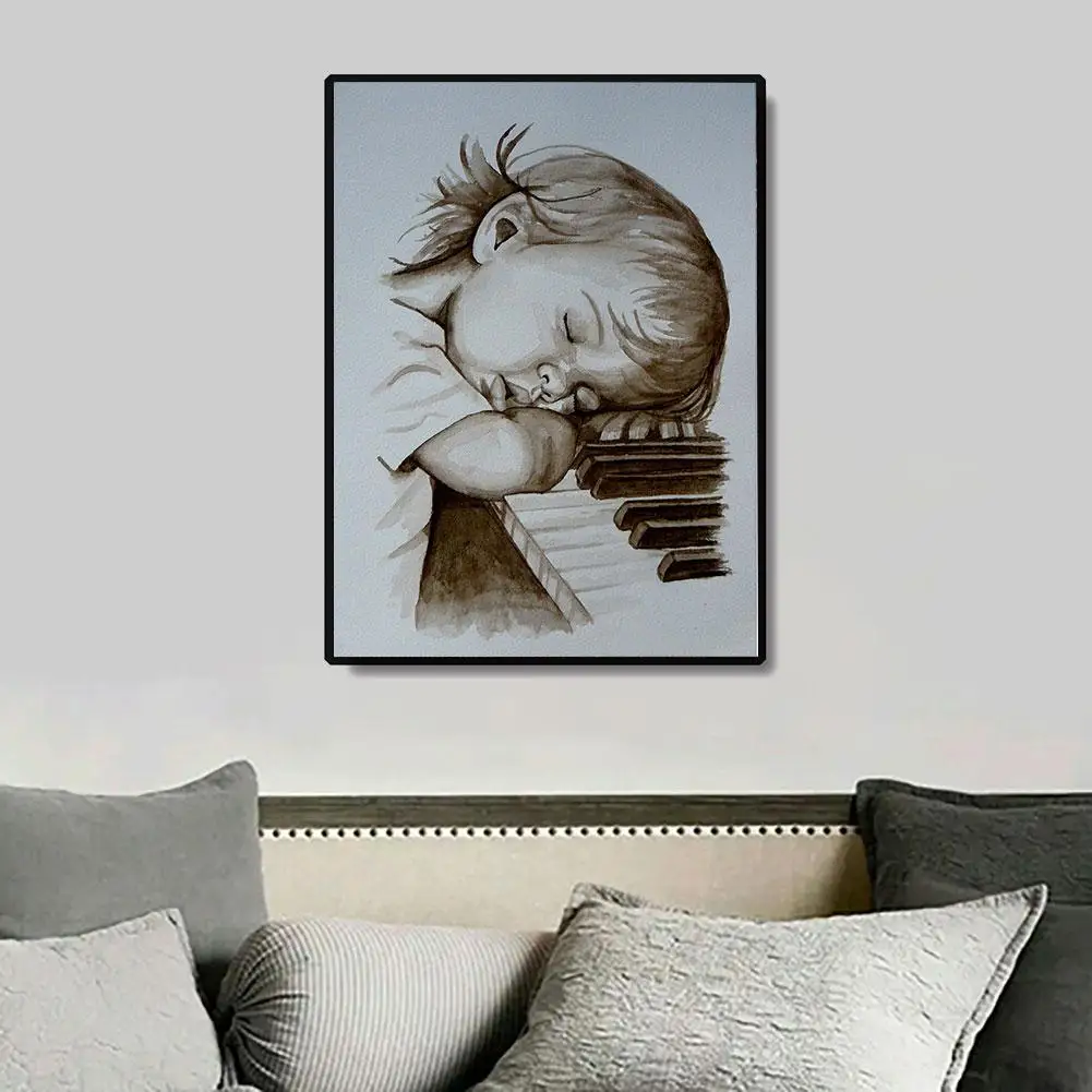 

30*40CM Diamond Painting Sketch Kids Girl Full Round Drill Diamond Home Decor Canvas No-frame Diamond Painting Craft Wall Decor