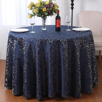 

Tai Top 2.2M Round Satin Tablecloth Table Cover Golden Pattern Table Cloth For Christmas Birthday Wedding Party Hotel Decoration