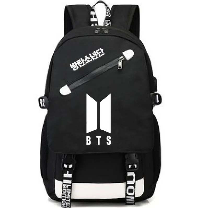 

BTS Celebrity Inspired Casual Korean-style Nylon Shoulder Backpack School Bag College Style Middle School Students LOVER'S Bag