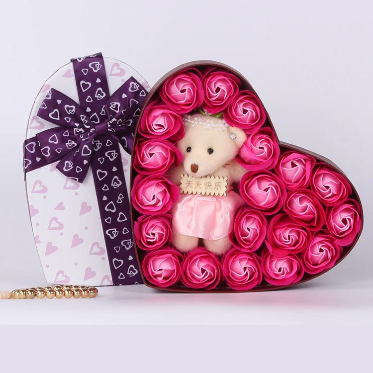Kawaii Плюшевые Лило стежка Мягкие игрушки с букеты Стич Роза Мыло букет цветок день Святого Валентина подарок на день рождения