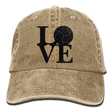 Люблю волейбол унисекс бейсбольная кепка хлопок деним Регулируемая охотничья Кепка для мужчин и женщин