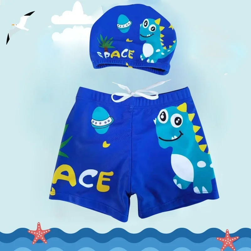 3-14 jahre Strand Shorts Shark Schwimmen Kappe Set Jungen Badeanzug Badehose Stil Jungen Badeanzug Bademode Sommer Schwimmen badehose