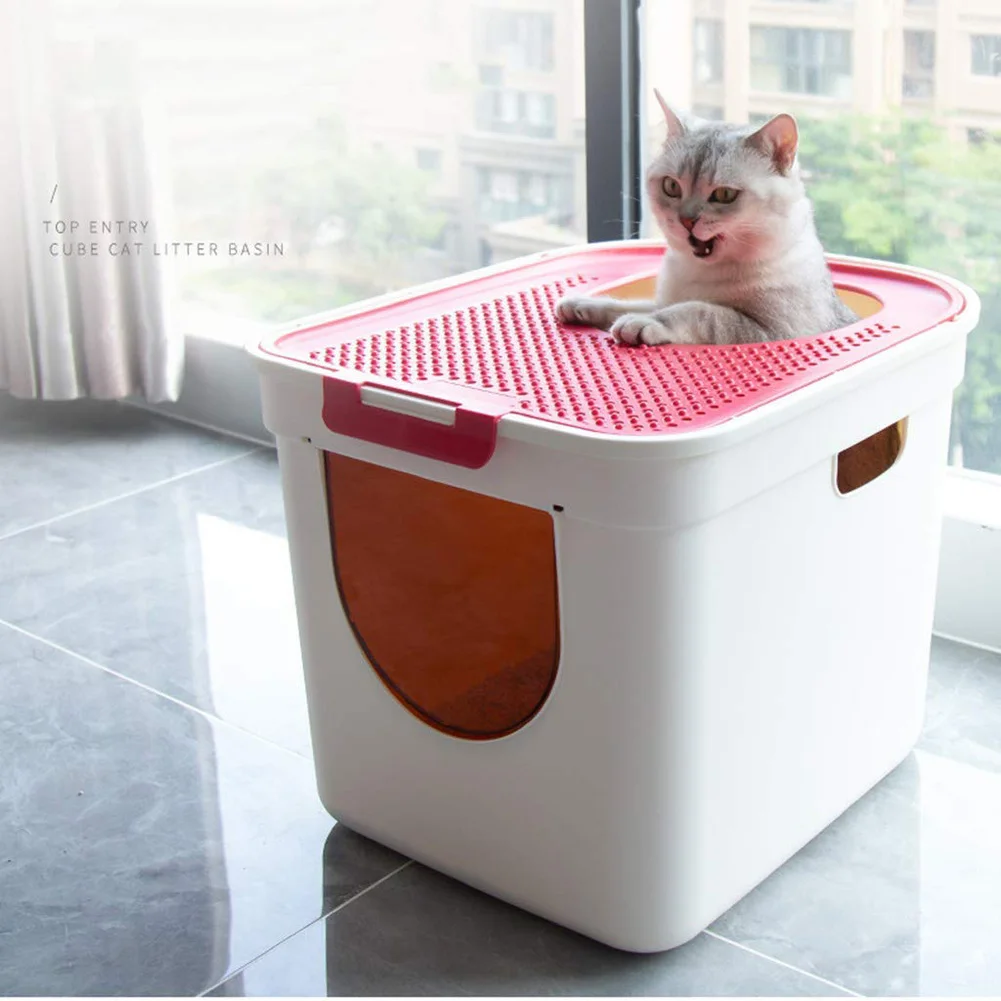 Hooded Cat Litter Box Dual Door Top Entry Front Entry 25L Extra Large Space Splash-Proof Large Covered Cats Litter Tray Toilet Hooded Cat Litter Box Dual Door Top Entry Front Entry 25L Extra Large Space Splash-Proof Large Covered Cats Litter Tray Toilet