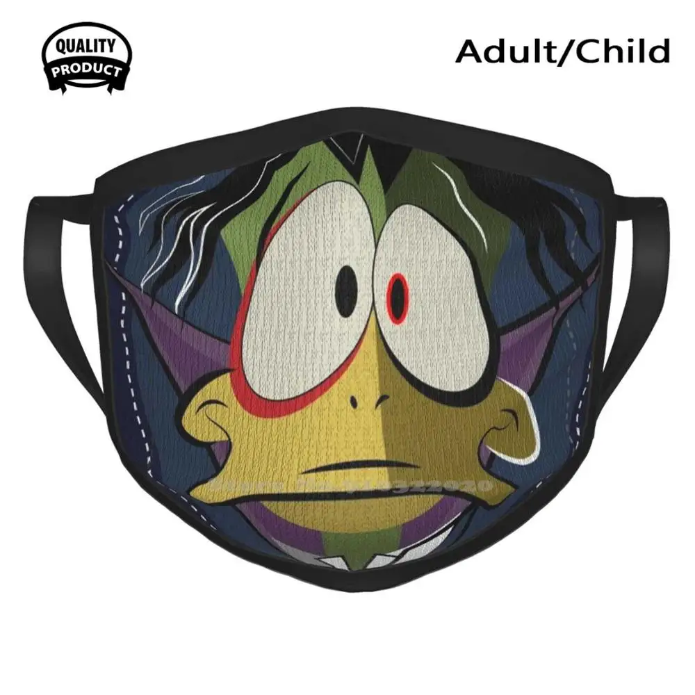 Вампир-Веган! Стирающиеся дышащие многоразовые маски Count Duck Duckula мультяшная Ретро