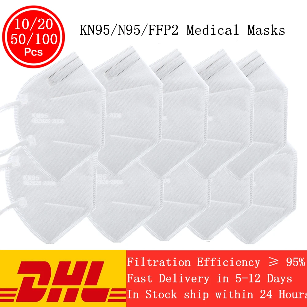 

Shipping 10/20/50/100Pcs Face Mask N95 Anti Influenza Anti-fog Mouth Masks Kn95 95% Same Protective KF94 FFP2 Free Shipping