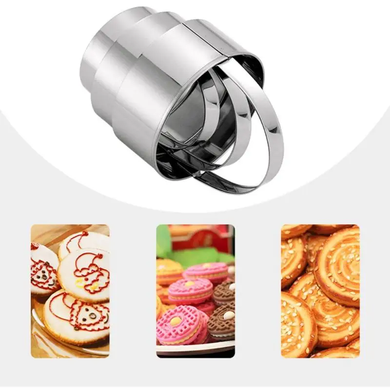 

3pcs/set Biscuit Cake Molds Durable Pastry Cookie Cutter Round Stainless Steel Kitchen Festival DIY Cooking Baking Accessories