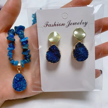 

Unshaped Agates Pendant Item Set Chain Reiki Healing Natural Stone Meditation Amulet DIY Jewelry Gift