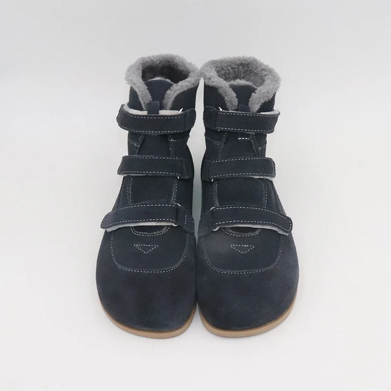 TipsieToes Top Brand Barefoot Genuine Leather Baby Toddler Girl Boy Kids Shoes For Fashion Winter ZigZig Sole Boots