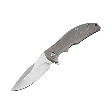 

Titanium Alloy Handle D2 Blade Outdoor Stainless Steel High Hardness Folding Knife Portable Camping Multi-Function