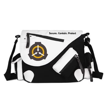 

New Style Anime SCP Pattern Messenger Bag Special Containment Procedures Foundation Bookbag Travel Bag Crossbody Bag for Student
