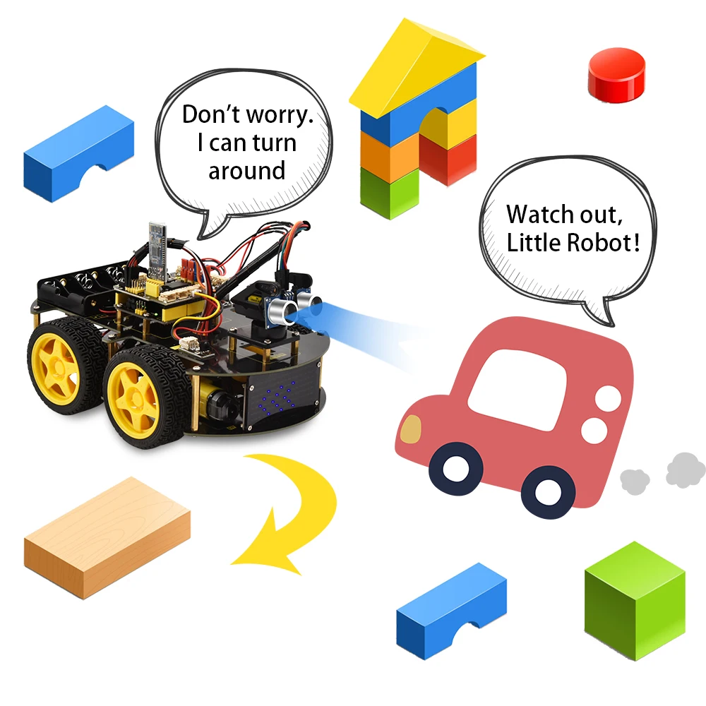 Keyestudio 4WD мульти BT робот автомобильный комплект Модернизированный V2.0 W/светодиодный дисплей для Arduino Robot Stem EDU/программируемый робот-автомобиль/DIY Kit